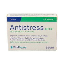 VITALFARMA Antistress Actif 30 Cápsulas | Complemento para Sistema Nervioso, Concentración y Relajación