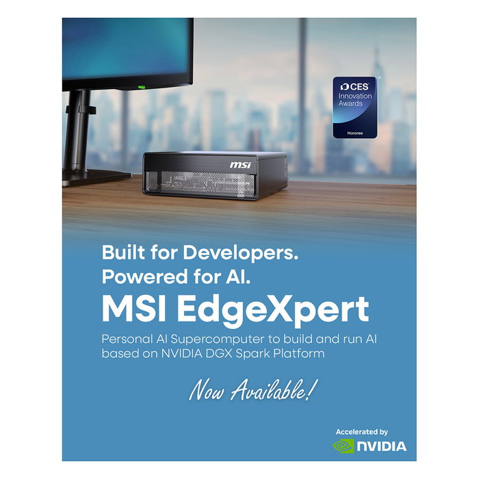 MSI EdgeXpert NVIDIA Blackwell GB10 con 128 GB RAM y 4 TB SSD en color Negro/Gris