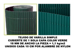 Bambú cañizo PVC 1 cara verde 150x500 cm 18 mm