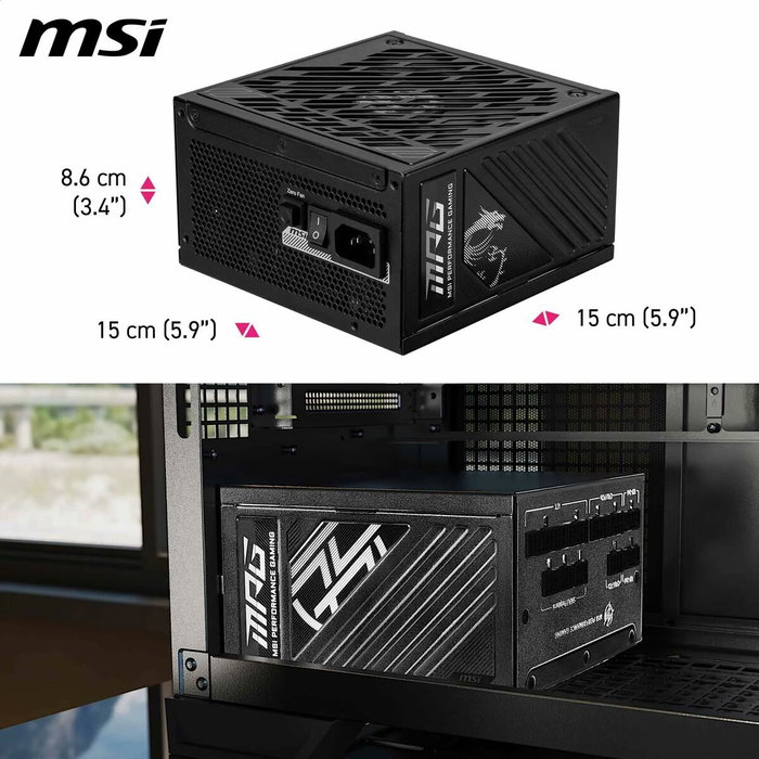 MSI MPG A1250GS PCIE5 Fuente de alimentación 1250 W Negro MSI MPG A1250GS PCIE5 Fuente de alimentación 1250 W Negro