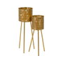 Ixia Set de 2 Maceteros Decorativos Dorados de Hierro