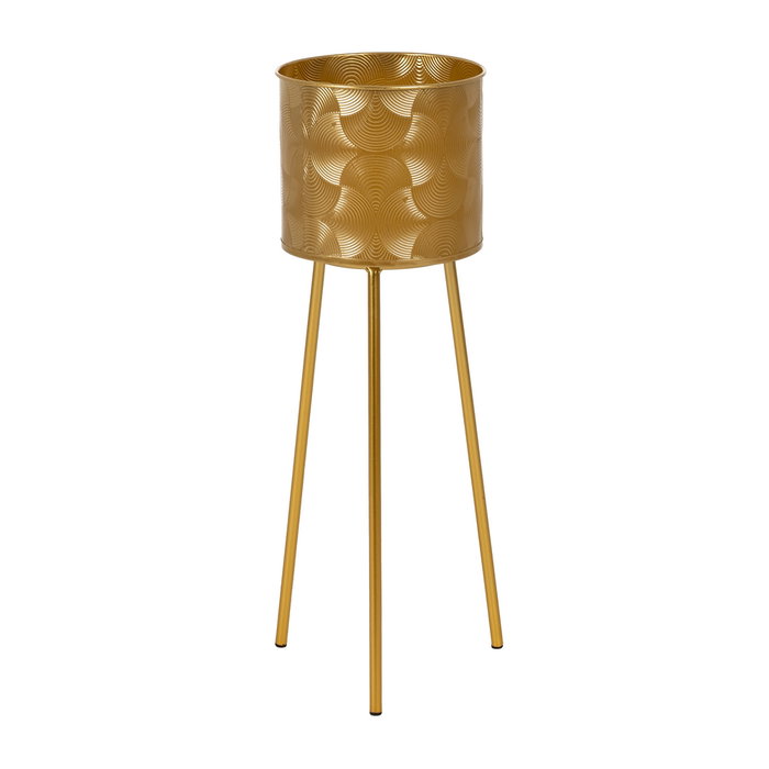 S/2 Maceteros Dorado Metal Decoración 28 X 24 X 71,30 cm