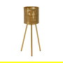 S/2 Maceteros Dorado Metal Decoración 28 X 24 X 71,30 cm