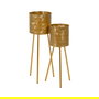 S/2 Maceteros Dorado Metal Decoración 28 X 24 X 71,30 cm