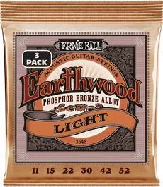 ERNIE BALL Earthwood Phosphor Bronze Light 11-52 Tripack (3)