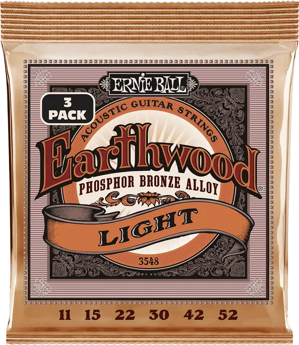 ERNIE BALL Earthwood Phosphor Bronze Light 11-52 Tripack (3) ERNIE BALL Earthwood Phosphor Bronze Light 11-52 Tripack (3)