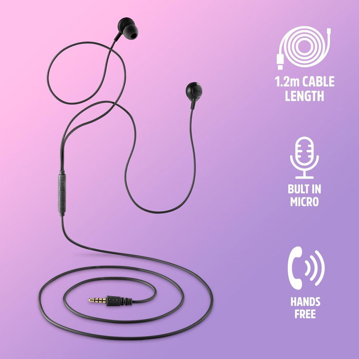 NGS Cross Drift Black Auriculares Intrauditivos con Micrófono