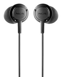 NGS Cross Drift Auriculares intrauditivos con micrófono, control multifunción, cable 1.2m y conector Jack 3.5mm - Negro