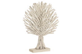 DKD Home Decor Árbol de Madera Blanco 50x10x63 cm