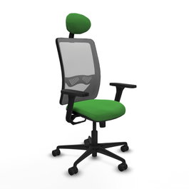 PIQUERAS Y CRESPO Silla de oficina Zulema con mecanismo Sincro, Verde y Gris