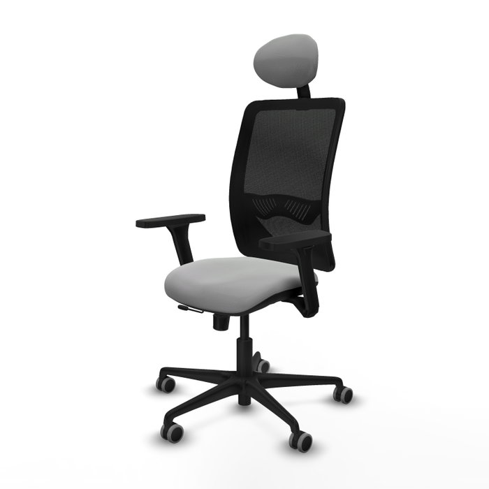 PIQUERAS Y CRESPO Silla de oficina Zulema con mecanismo Sincro/Traslack, Gris claro y Negro