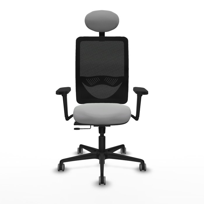 PIQUERAS Y CRESPO Silla de oficina Zulema con mecanismo Sincro/Traslack, Gris claro y Negro