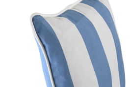 DKD Home Decor Cojin para Terraza y Jardin Marino Azul Celeste y Blanco 40x40x10 cm Poliester