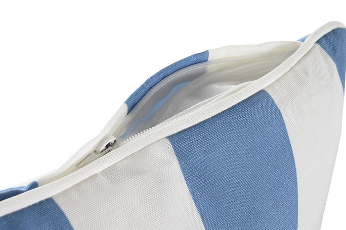 DKD Home Decor Cojin para Terraza y Jardin Marino Azul Celeste y Blanco 40x40x10 cm Poliester