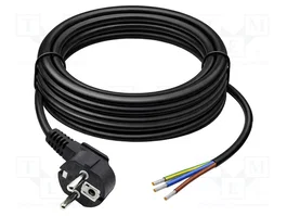 QOLTEC Cable de Alimentación HD5VV-F 3G0,75mm2 con Enchufe CEE 7/7 (E/F) de 5m