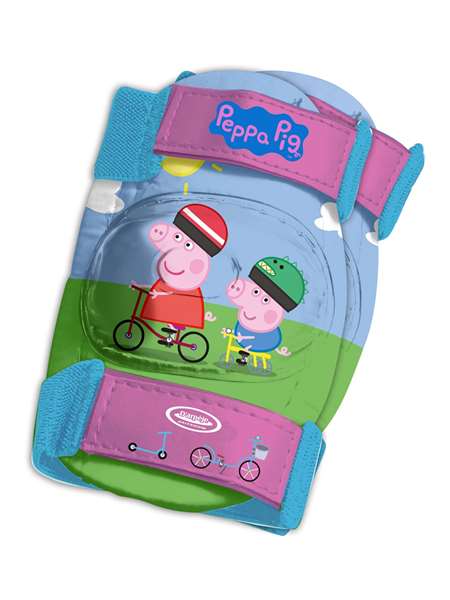 Darpeje Casco con Protecciones (52/56 cm) y Mochila Peppa Pig para Niños y Niñas