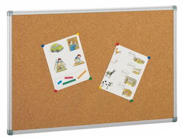 Tablero Corcho Faibo Solido Marco Aluminio 60X90 Cm