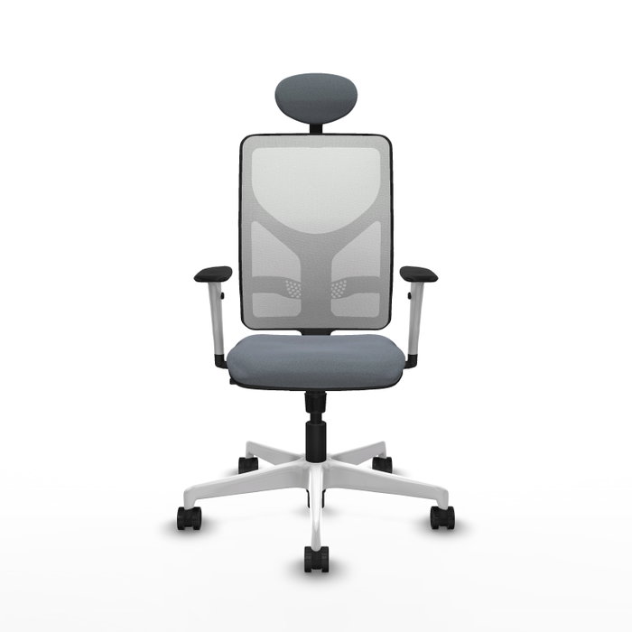PIQUERAS Y CRESPO Silla de oficina Motilla con mecanismo Sincro, Gris y Blanco