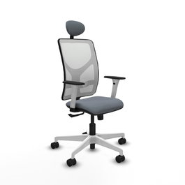 PIQUERAS Y CRESPO Silla de oficina Motilla con mecanismo Sincro, Gris y Blanco