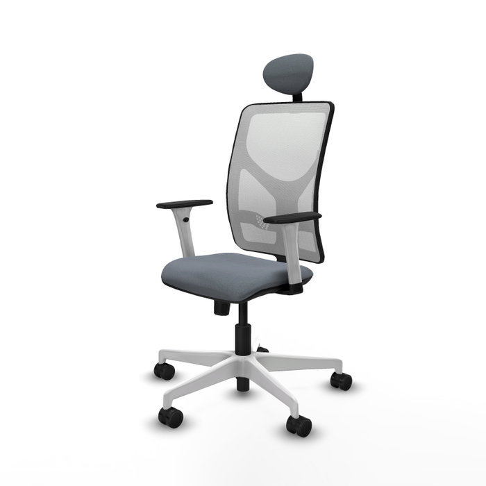 PIQUERAS Y CRESPO Silla de oficina Motilla con mecanismo Sincro, Gris y Blanco