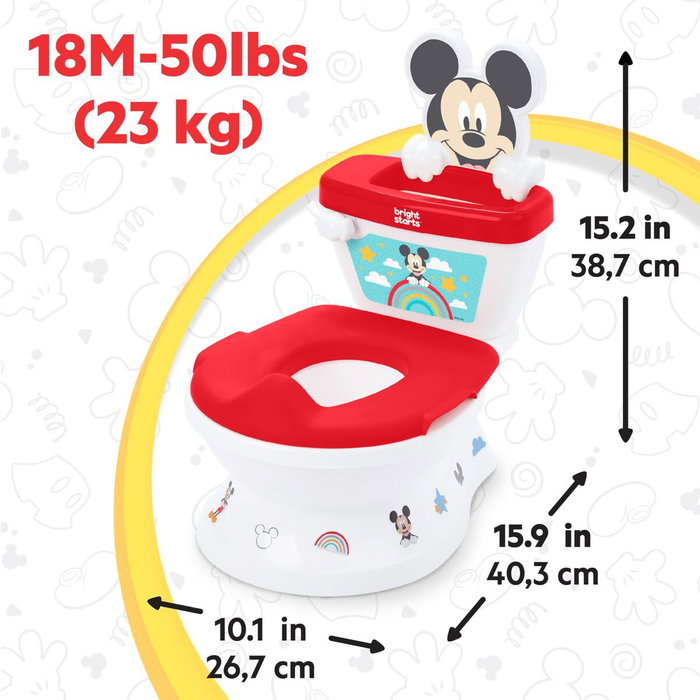 Bright Starts Disney Baby Mickey Mini inodoro con reductor de asiento Bright Starts Disney Baby Mickey Mini inodoro con reductor de asiento