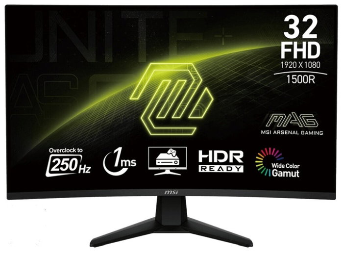 MSI MAG 32C6X - Monitor Gaming 31.5" VA Curvo 1500R Full HD 250Hz 4ms MSI MAG 32C6X - Monitor Gaming 31.5" VA Curvo 1500R Full HD 250Hz 4ms