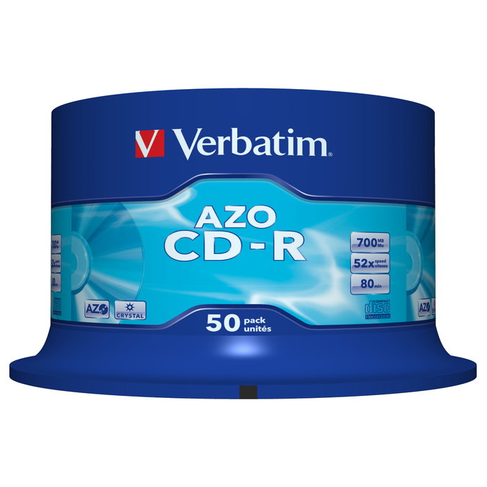 Verbatim CD-R DataLifePlus SuperAzo Crystal 700 MB 52x Spindle 50 unidades