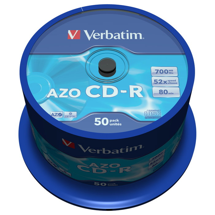 Verbatim CD-R DataLifePlus SuperAzo Crystal 700 MB 52x Spindle 50 unidades