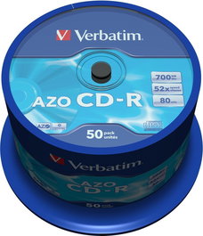 Verbatim Cd-R Azo 700Mb 52X 50 Pack Spindle Superficie Crystal