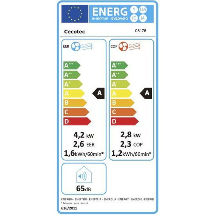 Aire Acondicionado Portátil Cecotec ForceClima 14600 Soundless Heating/ 1340W/ 14000 BTU/ 3500 Frigorías