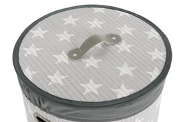 DKD Home Decor Cesta Ropa Tradicional Gris Blanco 38 x 60 x 38 cm Set de 3 (2 Unidades)