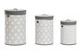 DKD Home Decor Set de 3 Cestas para la Ropa Estrellas Gris y Blanco