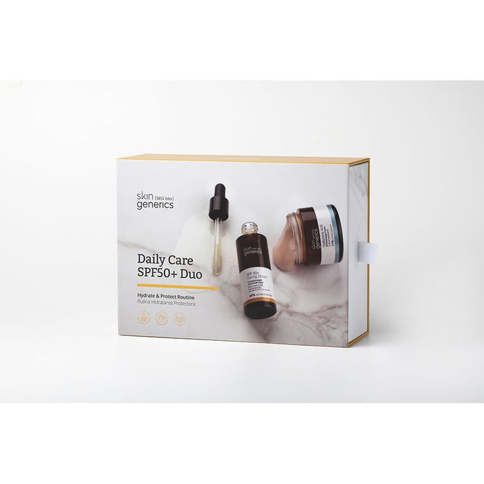 Skin Generics DAILY CARE SPF50+ DUO Set Crema Hidratante y Serum Solar Translucido 2 Piezas Skin Generics DAILY CARE SPF50+ DUO Set Crema Hidratante y Serum Solar Translucido 2 Piezas
