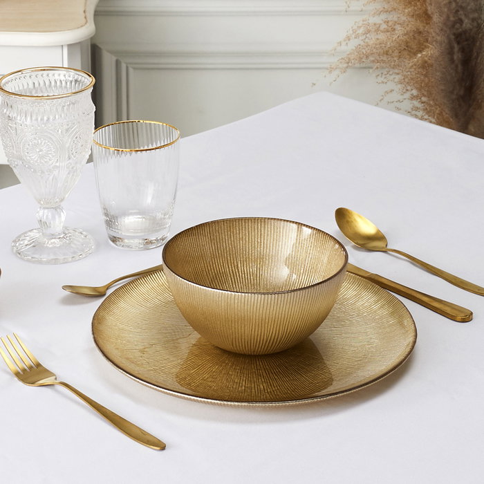 Home Deco Factory Bol Lounge 700 Ml Dorado De Vidrio Home Deco Factory Bol Lounge 700 Ml Dorado De Vidrio