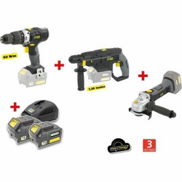 Fartools Pack X-FIT Big Work 18V: Taladro, Martillo Perforador y Amoladora con 2 Baterías