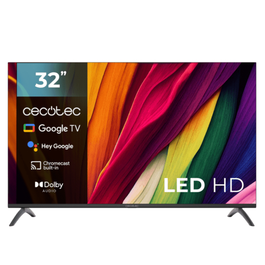 Cecotec 03619 Televisor 32" HD Smart TV Negro con Google TV y Dolby Audio