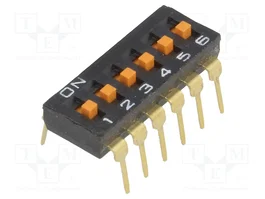 Aratas (Formerly Omron Components) A6T-6104 DIP-SWITCH de 6 secciones