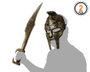 Atosa Set Romano Gladiador con Espada Curva y Máscara Dorada 61 cm