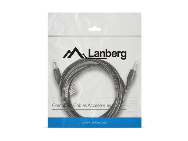 Lanberg CA-MJMJ-10CC-0020-BK Cable de Audio Estéreo Jack 3.5mm Macho a Jack 3.5mm Macho 2 Metros Longitud Negro