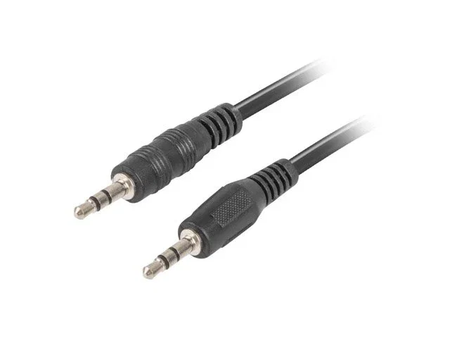 Lanberg CA-MJMJ-10CC-0020-BK Cable de Audio Estéreo Jack 3.5mm Macho a Jack 3.5mm Macho 2 Metros Longitud Negro