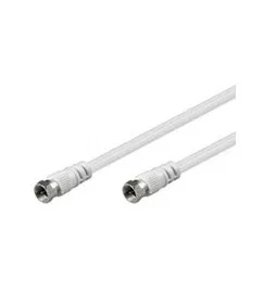 Goobay Cable Coaxial Mercodan RG59 2.5m - 2 Conectores RG59 Hembra, Color Blanco, Referencia Mercodan RG59
