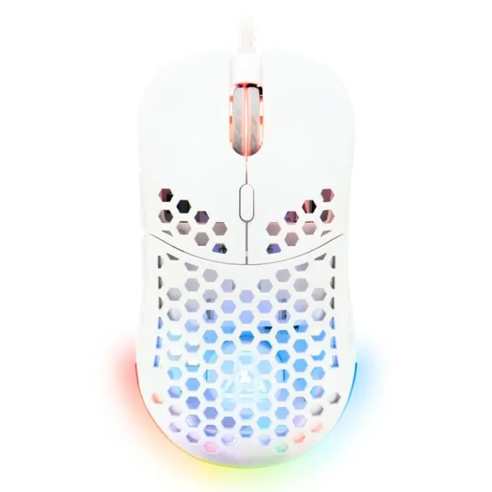 The G-Lab KULT-OXYGEN Ratón gaming con cable, RGB, 12800 DPI, Blanco