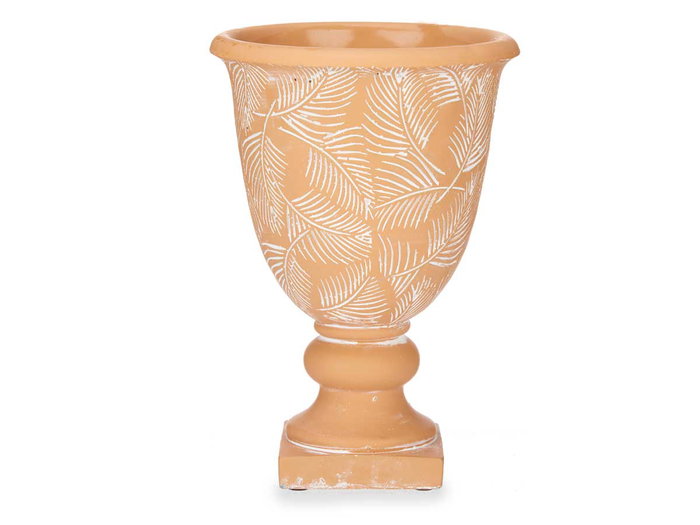 Ibergarden Copa Terracota Grande Hojas 17.5 x 25 cm Marron Cemento (Set de 6)