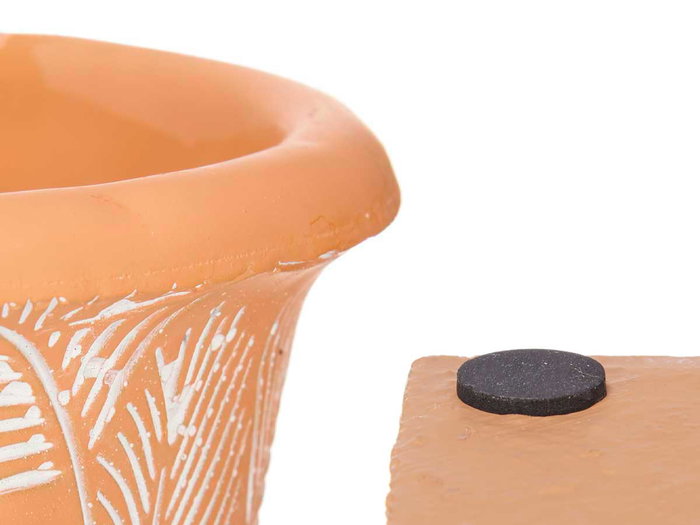 Ibergarden Copa Terracota Grande Hojas 17.5 x 25 cm Marron Cemento (Set de 6)