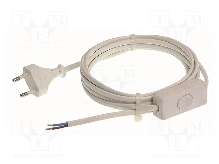 AS SCHWABE Cable de alimentación H03VVH2-F 2x0,75mm2 con interruptor, 3m AS SCHWABE Cable de alimentación H03VVH2-F 2x0,75mm2 con interruptor, 3m