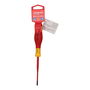 Workpro Destornillador Plano Aislado VDE 0,8x4x100mm Acero S2 Cromo Vanadio, Homologado 1000V AC, Cumple EN/IEC 60900, Mango Ergonómico Rojo y Amarillo