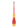 Workpro Destornillador Plano Aislado VDE 0,8x4x100mm Acero S2 Cromo Vanadio, Homologado 1000V AC, Cumple EN/IEC 60900, Mango Ergonómico Rojo y Amarillo