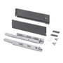Emuca Cajón exterior Vertex con regulación 3D de altura 131mm, 40kg, profundidad 450mm, Acero, Gris antracita