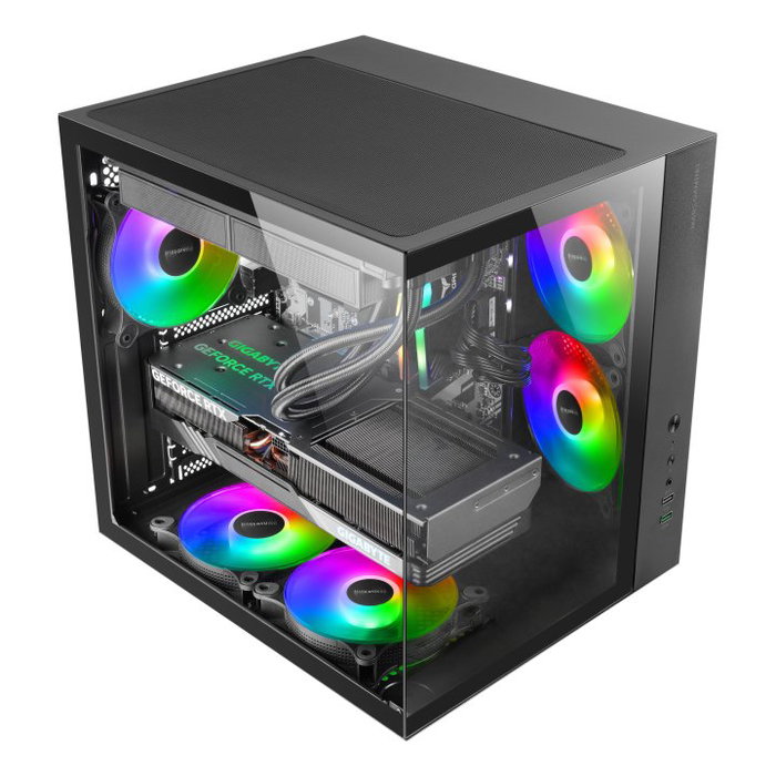 Mars Gaming MCVONE Caja Ordenador ATX Compacta Cube - Torre Gaming con Doble Cristal Templado, Ventilador RGB, Compatible con Placa ATX y Gráficas Hasta 334 mm Mars Gaming MCVONE Caja Ordenador ATX Compacta Cube - Torre Gaming con Doble Cristal Templado, Ventilador RGB, Compatible con Placa ATX y Gráficas Hasta 334 mm