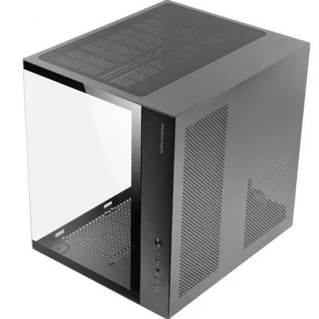 Mars Gaming Caja Gaming Semitorre MCV-ONE ATX Compacta con Doble Cristal Templado, Ventilador FRGB 120mm y Estructura Doble Cámara, Compatible con Refrigeración Líquida